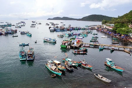 Fishing vessels at An Thoi Port in Kien Giang province's Phu Quoc island district (Photo: VNA)