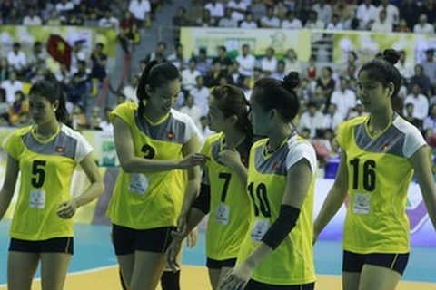 Vietnamese volleyball players (Photo: VNA)