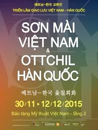 En Hanoi exposición de arte de laca de Vietnam y Sudcorea