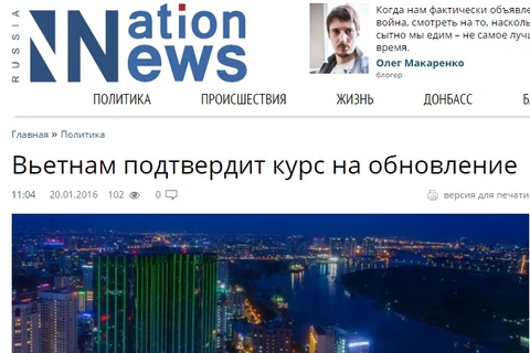 Prensa rusa alaba logros económicos de Vietnam