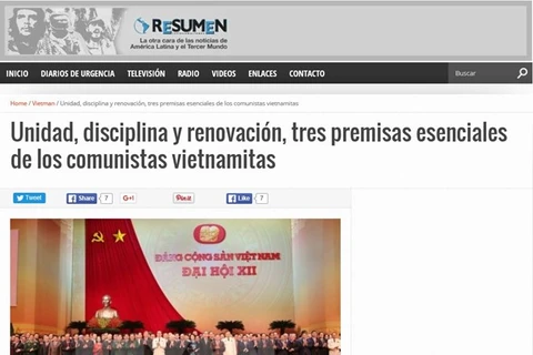 Medio de comunicación argentino elogia éxito del Congreso del PCV