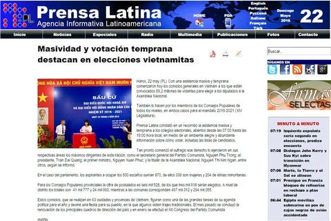 Prensa internacional informa sobre elecciones generales de Vietnam