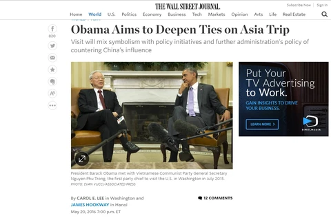 Periódicos de EE.UU. y Bélgica destacan visita a Vietnam de Obama 