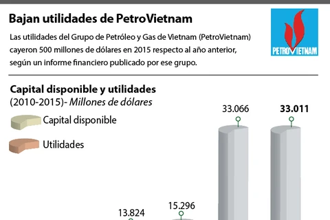 [Infografía] Bajan utilidades de Grupo de Petróleo y Gas de Vietnam