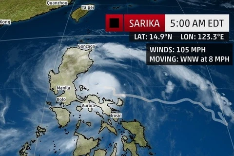 Tifón Sarika deja dos muertos en Filipinas