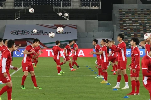 [Fotos] Equipo de fútbol de Vietnam listo para partido contra Irak en Copa Asiática 