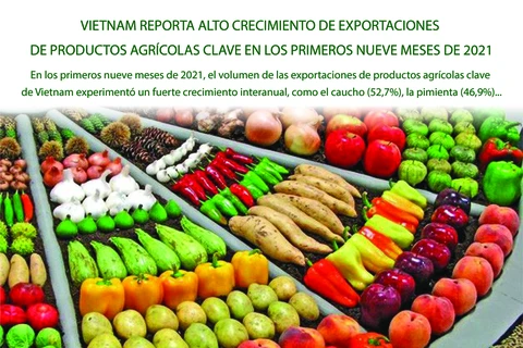 Crecen exportaciones de productos agrícolas clave de Vietnam en los primeros nueve meses