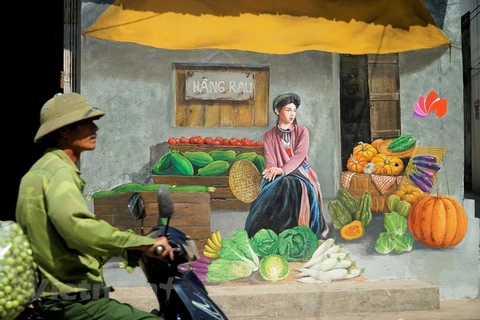 [Foto] Pinturas murales decoran la comuna Chu Xa, Gia Lam, en Hanoi