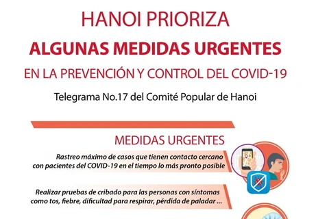 Hanoi prioriza algunas medidas urgentes en la prevención y control del COVID-19