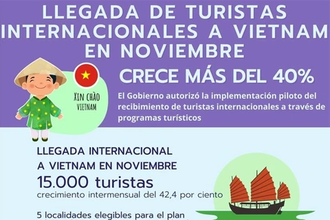 Aumenta llegada de turistas internacionales a Vietnam en Noviembre