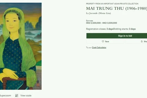 Retrato del difunto pintor vietnamita se subastará en Hong Kong