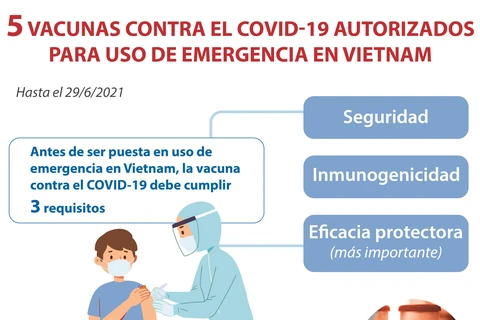 Cinco vacunas contra el COVID-19 autorizados para uso de emergencia en vietnam