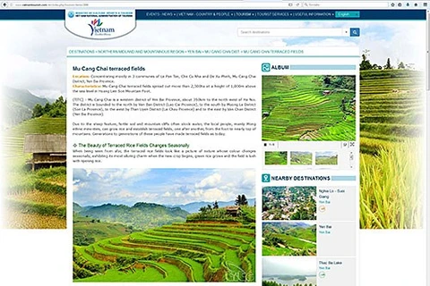 Sitio web de promoción turística de Vietnam con nueva interfaz más amigable 