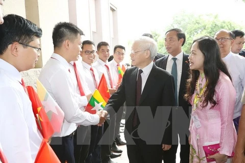 Máximo dirigente partidista de Vietnam inicia visita de Estado a Myanmar 