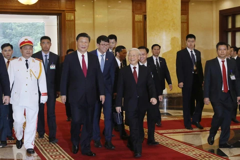 Secretario general del Partido Comunista de Vietnam se reúne con Xi Jinping