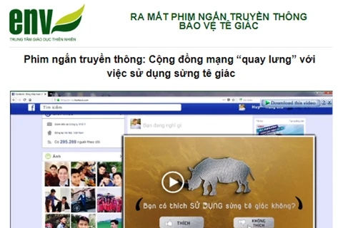 Vietnam estrena cortometraje sobre protección de rinoceronte 
