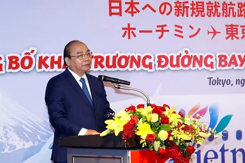 Participa primer ministro de Vietnam en inauguración de nuevos vuelos entre su país y Japón