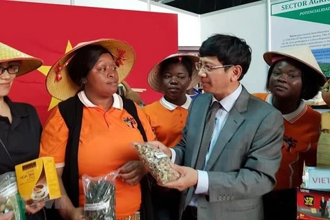 Productos vietnamitas caparan atención del público durante feria comercial en Mozambique