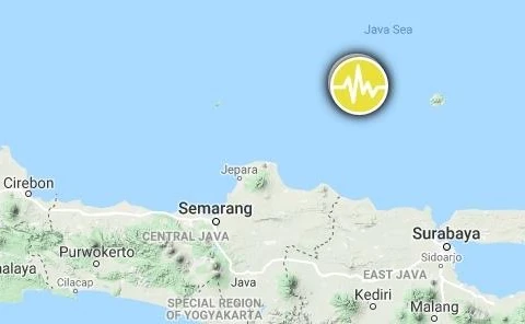 Sacude terremoto de magnitud 6,1 en escala Richter el océano frente a isla indonesia de Java