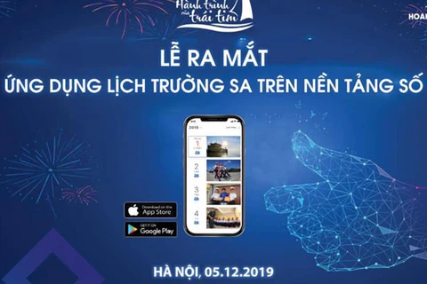 Publican aplicación móvil de calendario con imágenes de archipiélago vietnamita Truong Sa