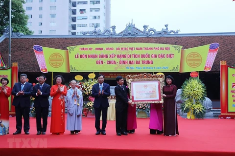 Recibe Hanoi título de reconocimiento al templo Hai Ba Trung