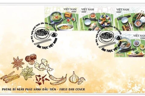 Lanzan conjunto de estampillas sobre gastronomía vietnamita