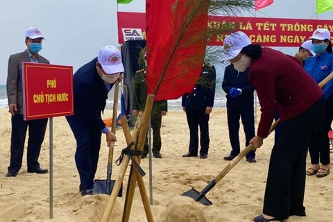 Vicepresidenta vietnamita lanza campaña de plantación de arboles 