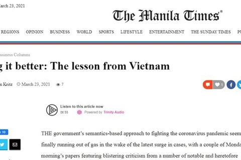 Medios filipinos elogian fórmula de Vietnam contra el COVID-19