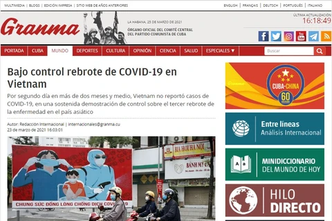 Periódico cubano elogia el eficiente control del COVID-19 en Vietnam 