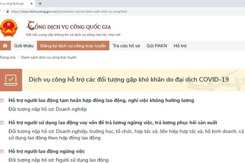 Portal Nacional de Servicios Públicos de Vietnam favorece a trabajadores afectados por el COVID-19