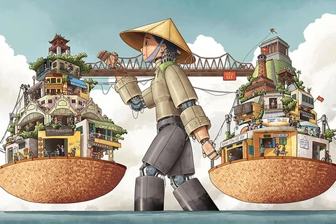 Celebran exposición de obras ilustradas sobre Hanoi