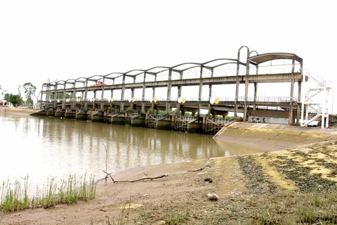 Delta del río Mekong en Vietnam por almacenar agua para estación seca