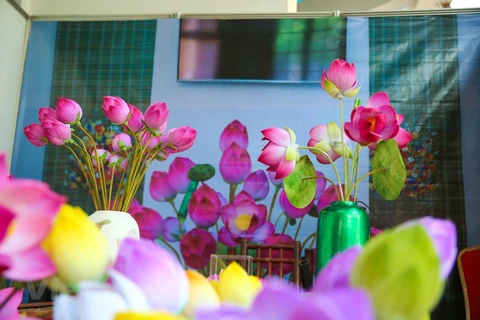 Visitan al pueblo de flores de papel de Thanh Tien en el centro de Vietnam