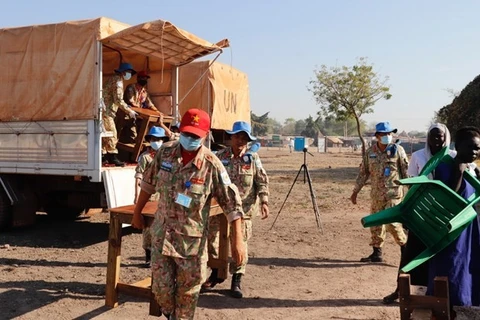 Cascos azules vietnamitas activos en actividades de apoyo civil en Sudán del Sur