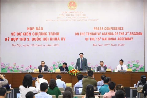  Parlamento de Vietnam iniciará su tercer período de sesiones la próxima semana