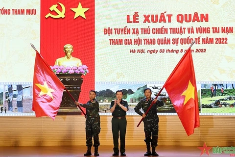 Celebran ceremonia de despedida a la delegación vietnamita a Juegos Militares 2022