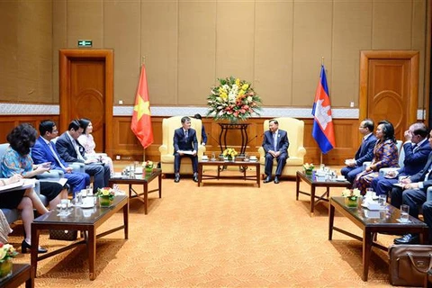Titular del Senado camboyano recibe al presidente del grupo vietnamita Viettel