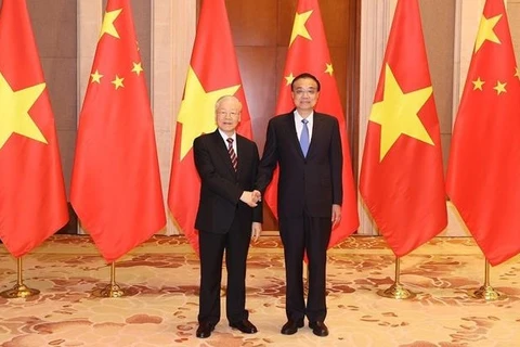 Máximo dirigente partidista de Vietnam se reúne con premier de China