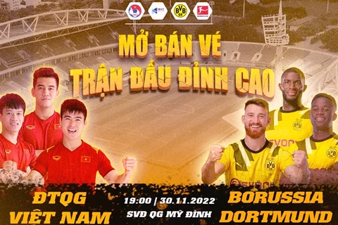 Empiezan a vender boletos para partido de fútbol entre Vietnam y club alemán Borussia Dortmund