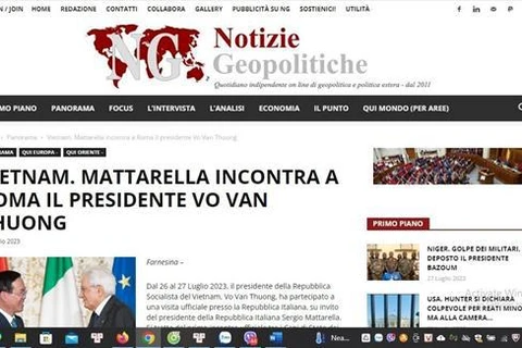 Prensa italiana: Visita del presidente vietnamita abre una nueva era de cooperación