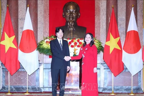 Vicepresidenta vietnamita dialoga con el príncipe heredero de Japón