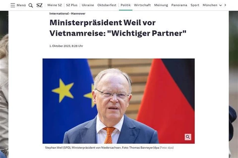 Estado alemán de Baja Sajonia quiere fortalecer cooperación con Vietnam