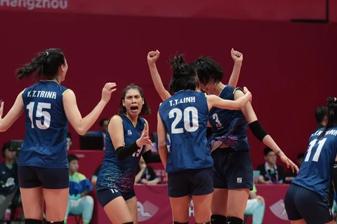 Selección vietnamita de voleibol femenino avanza a cuartos de final de ASIAD 19