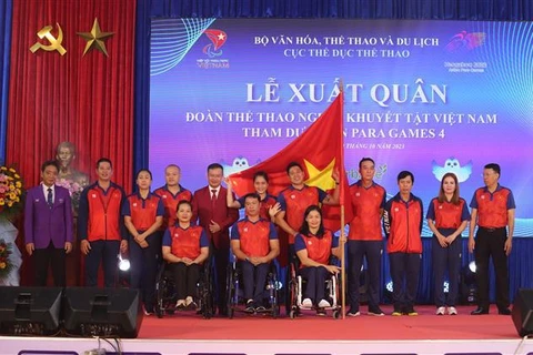 Efectúan ceremonia de despedida de delegación vietnamita a Juegos Paralímpicos de Asia