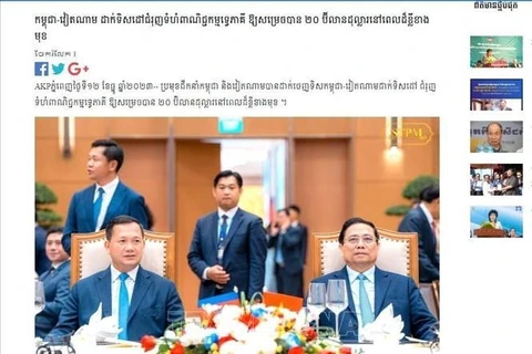 Prensa camboyana destaca la visita del primer ministro Hun Manet a Vietnam