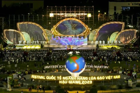 Inauguran Festival internacional del sector de arroz Vietnam - Hau Giang 2023