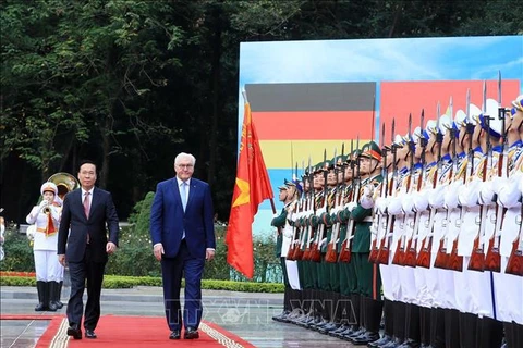 Presidente de Vietnam encabeza ceremonia de bienvenida a su homólogo alemán