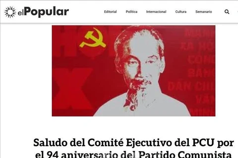 Partido Comunista de Uruguay felicita 94 aniversario del Partido Comunista de Vietnam