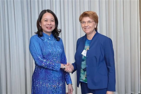 Vicepresidenta de Vietnam se reúne con líderes de Suiza, Letonia y el alcalde de Nueva York 