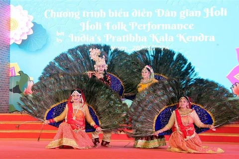 Celebración india de Holi deleita al público de provincia vietnamita
